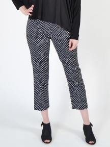 Fence Print Jerry Ankle Pant by Peace Of Cloth