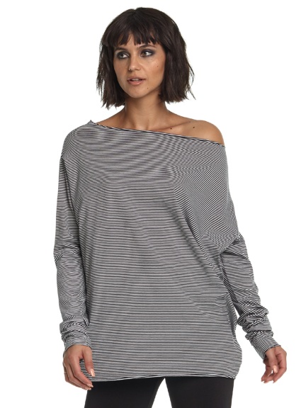 Pencil Stripe Off The Shoulder by Planet