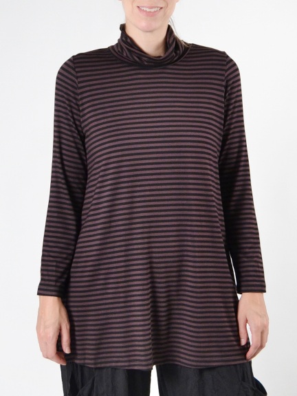 Striped Turtleneck Tunic by Comfy USA