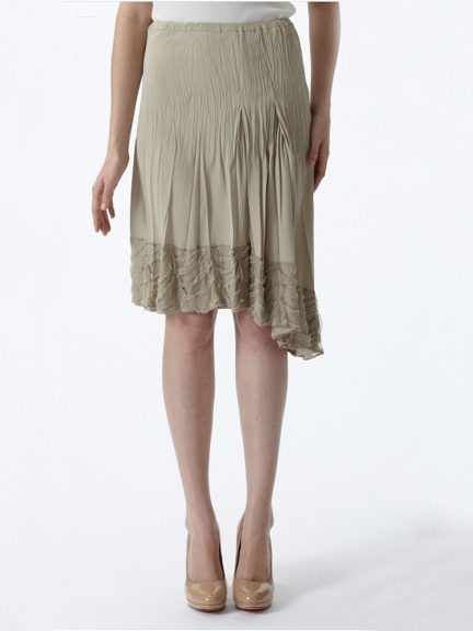 Trim Pleated Skirt by Babette