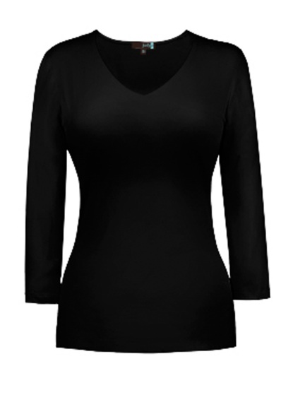 V-Neck 3/4 Sleeve Top by Judy P
