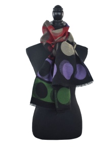 Abacus Colorblock Dot Scarf by Dupatta Designs