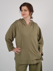 Bamboo French Terry Hooded Shirt by Bryn Walker