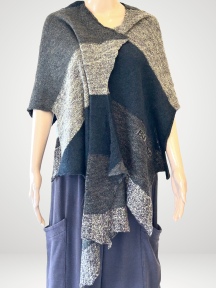 Colorblock Wool Shawl by Butapana