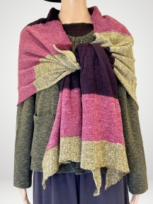 Colorblock Wool Shawl by Butapana