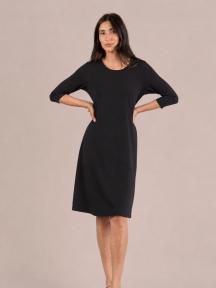 Go To Trapeze Dress 3/4 Sleeve by Sympli