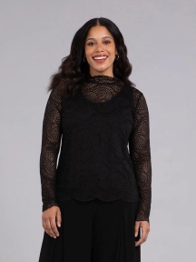 Lace Turtle Neck Barely T Long by Sympli