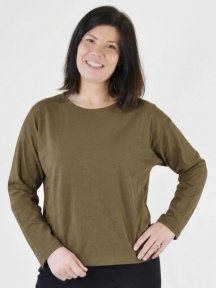 Long Sleeve Crop Crew Shirt by PacifiCotton