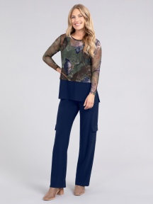 Long Sleeve Printed Mesh Go To Cropped T by Sympli