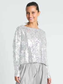 Mini Foil Cable Crewneck Sweater