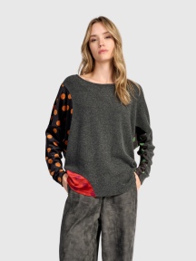 Mixed Dot Knit Pullover by Alembika