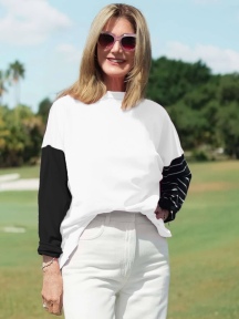 Pima Cotton Mixed Up Boxy T by Planet by Lauren G