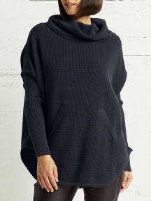 Pima Cotton Waffle Cowl Sweater by Planet by Lauren G