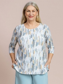 Printed Go To Classic 3/4 Sleeve Relaxed Tee by Sympli