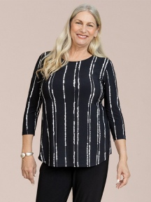 Printed Go To Classic 3/4 Sleeve Relaxed Tee by Sympli