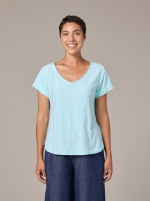 Raw Edge V-Neck Top