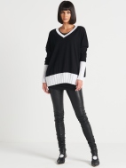 2 Tone V Sweater by Planet