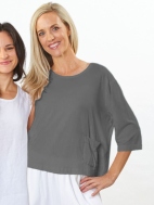 3/4 Sleeve Boxy Shirt w Pockets by PacifiCotton