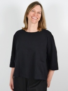 3/4 Sleeve Boxy Shirt w Pockets by PacifiCotton