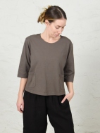 3/4 Sleeve Boxy Shirt w Pockets by PacifiCotton