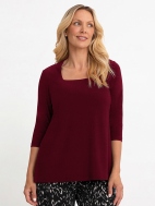 3/4 Sleeve Square Neck Top by Sympli