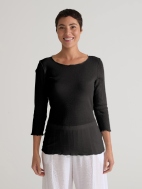 3/4 Slv Pearl Edge Top by Cut Loose