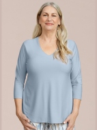 3/4 Slv Soft V-Neck Top by Sympli