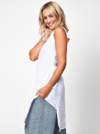 Asymmetrical Linen Tank Tunic by Inizio