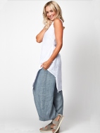 Asymmetrical Linen Tank Tunic by Inizio