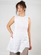Asymmetrical Linen Tank Tunic by Inizio