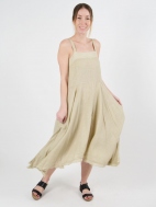 Biscuit Linen Dress by Inizio