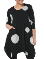 Black Stripe Circles Leighton Dress by Snapdragon & Twig