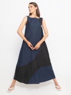 Blue Colorblock Dress by Ozai N Ku