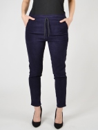 Blue Suedette Trousers by Alembika