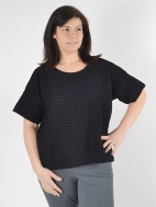 Boxy Cut-Stripe Tee by Klok