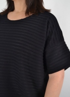 Boxy Cut-Stripe Tee by Klok
