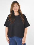 Boxy Cut-Stripe Tee by Klok