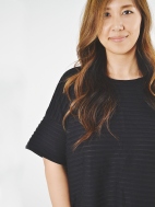 Boxy Cut-Stripe Tee by Klok