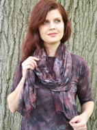 Chocolate Tie Dye Silk Modal Scarf by Annie Turbin