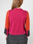 Colorblock Funnel Sweater by Kinross Cashmere