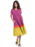Colorblock Linen Dress by Alembika