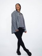 Cotton Asymmetric Stripe Shirt by Planet by Lauren G