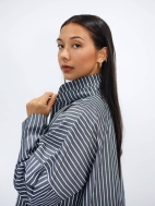 Cotton Structured Swing Stripe Shirt by Planet by Lauren G