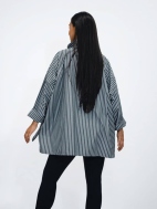 Cotton Structured Swing Stripe Shirt by Planet by Lauren G