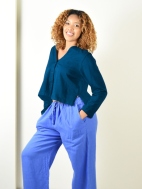 Crop V-Neck Cardigan by PacifiCotton