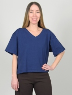 Crop V-Neck Shirt by PacifiCotton