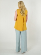 Cross-Dyed Linen Long Full Pant by Bryn Walker