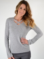 Crossover Neck & Sleeve Tee by Kinross Cashmere