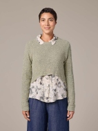 Curved Crop Sweater by Cut Loose