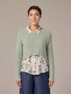 Curved Crop Sweater by Cut Loose
